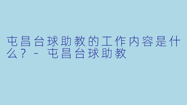 屯昌台球助教的工作内容是什么？