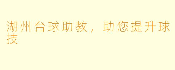 湖州台球助教，助您提升球技