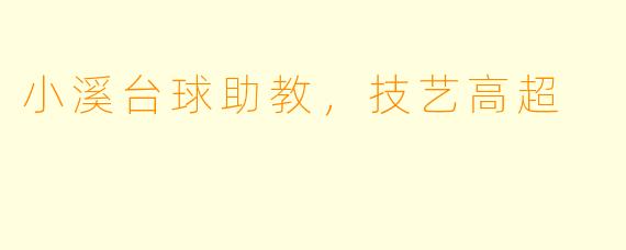 小溪台球助教，技艺高超