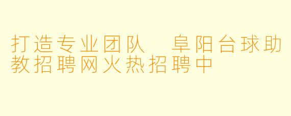 打造专业团队 阜阳台球助教招聘网火热招聘中