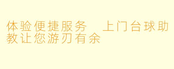 体验便捷服务 上门台球助教让您游刃有余