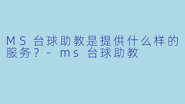 MS台球助教是提供什么样的服务？