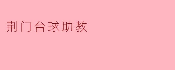 荆门台球助教的主要职责是什么？