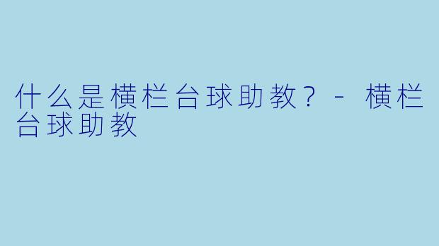 什么是横栏台球助教？