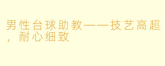 男性台球助教——技艺高超，耐心细致