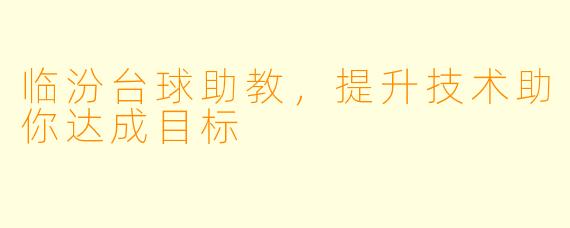 临汾台球助教,提升技术助你达成目标