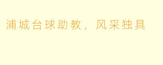 浦城台球助教，风采独具