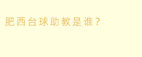 肥西台球助教是谁？