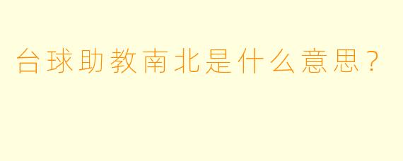台球助教南北是什么意思？