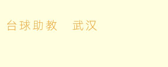 台球助教 武汉