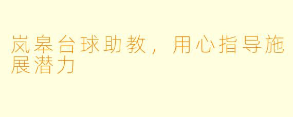 岚皋台球助教,用心指导施展潜力