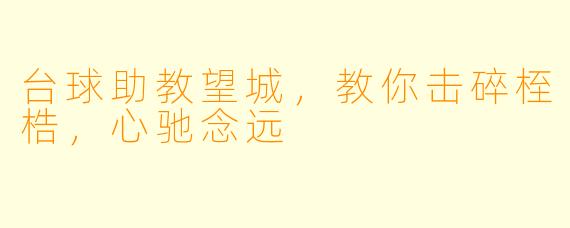 台球助教望城，教你击碎桎梏，心驰念远