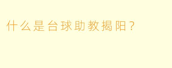 什么是台球助教揭阳？