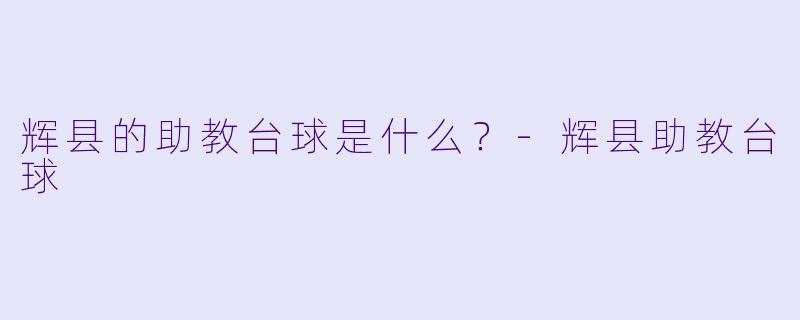 辉县的助教台球是什么？