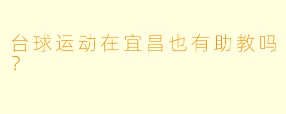 台球运动在宜昌也有助教吗？