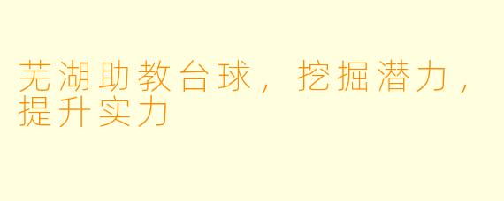 芜湖助教台球，挖掘潜力，提升实力