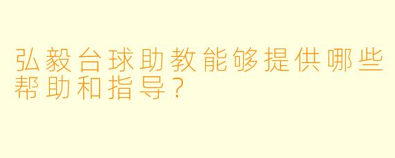 弘毅台球助教能够提供哪些帮助和指导？