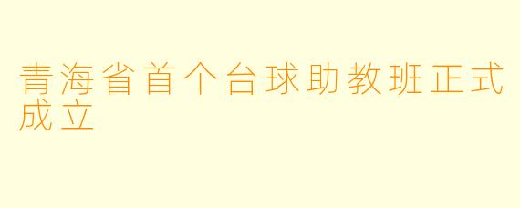 青海省首个台球助教班正式成立