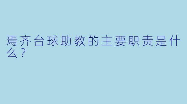 焉齐台球助教的主要职责是什么？