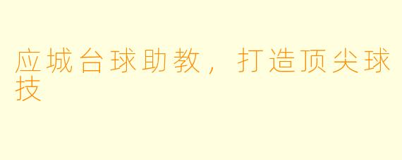 应城台球助教，打造顶尖球技