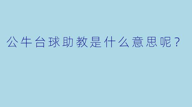 公牛台球助教是什么意思呢？