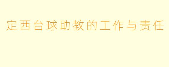 定西台球助教的工作与责任