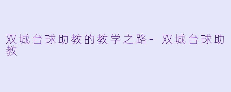 双城台球助教的教学之路