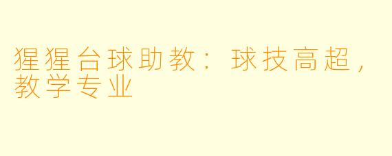 猩猩台球助教：球技高超，教学专业