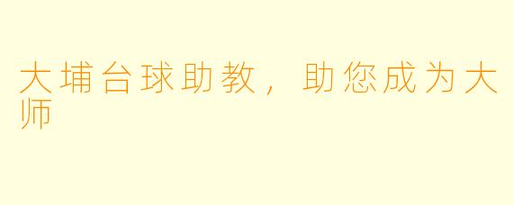 大埔台球助教,助您成为大师