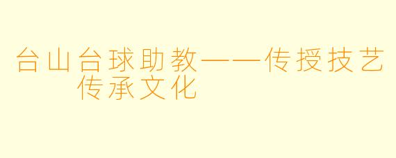 台山台球助教——传授技艺  传承文化