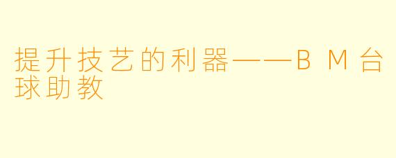 提升技艺的利器——BM台球助教