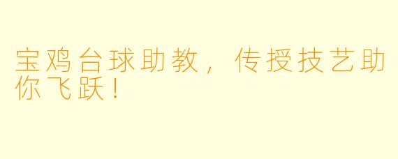 宝鸡台球助教，传授技艺助你飞跃！