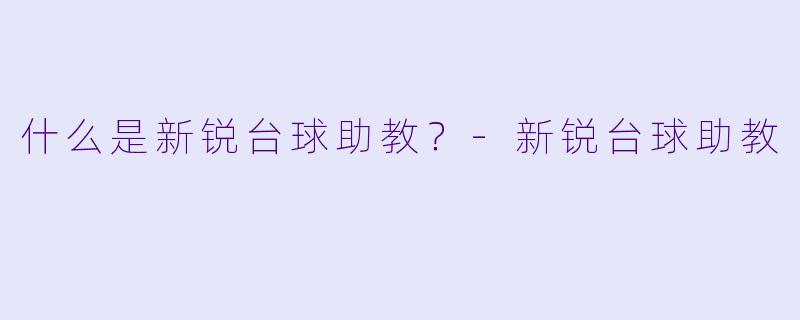 什么是新锐台球助教？
