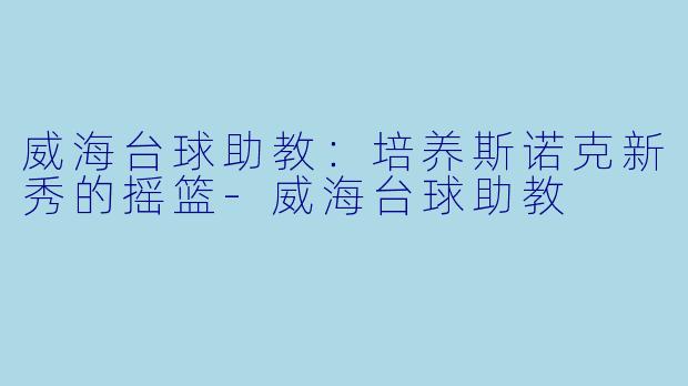 威海台球助教：培养斯诺克新秀的摇篮-威海台球助教