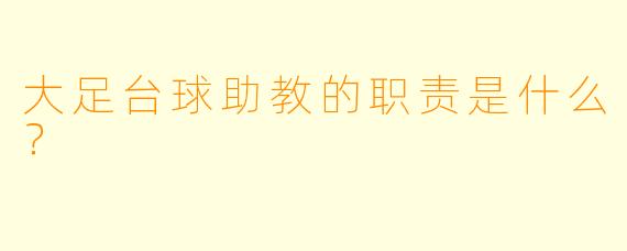 大足台球助教的职责是什么？