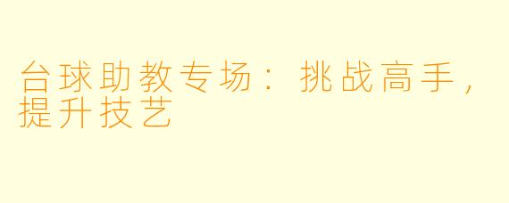 台球助教专场：挑战高手，提升技艺