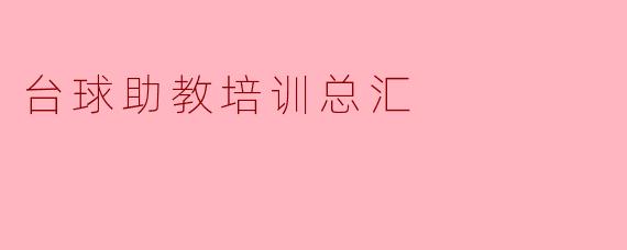 台球助教培训总汇