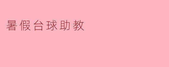 暑假台球助教