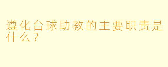 遵化台球助教的主要职责是什么？