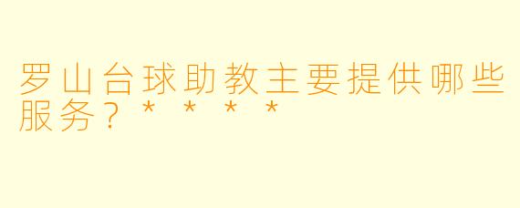 罗山台球助教主要提供哪些服务？****