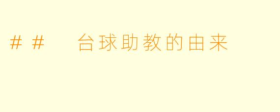 ## 台球助教的由来