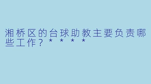 湘桥区的台球助教主要负责哪些工作？****