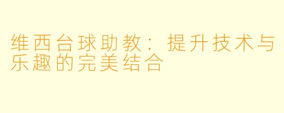 维西台球助教：提升技术与乐趣的完美结合