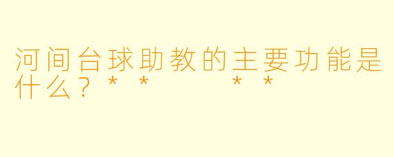 河间台球助教的主要功能是什么？**  **