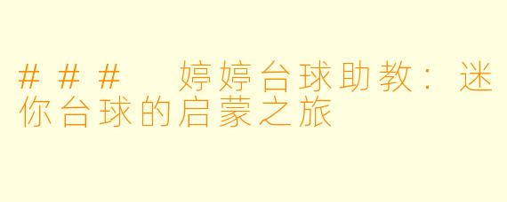 ### 婷婷台球助教：迷你台球的启蒙之旅