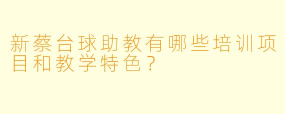新蔡台球助教有哪些培训项目和教学特色?