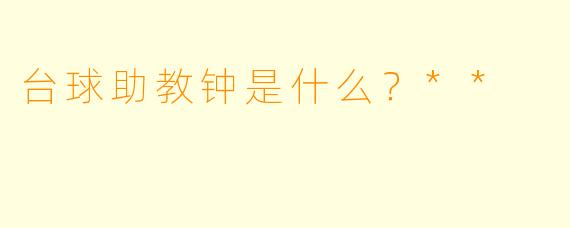 台球助教钟是什么？**