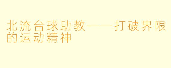 北流台球助教——打破界限的运动精神