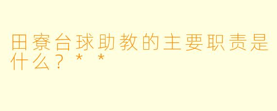 田寮台球助教的主要职责是什么？**
