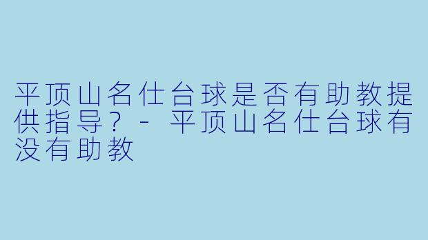 平顶山名仕台球是否有助教提供指导？